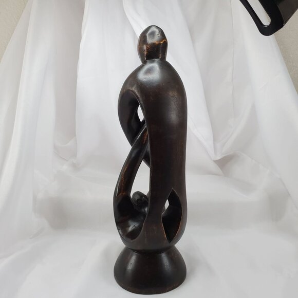 VTG Impressionist Ironwood Abstract Human Sculpture Handmade From Ghana 13.25" - Picture 8 of 14
